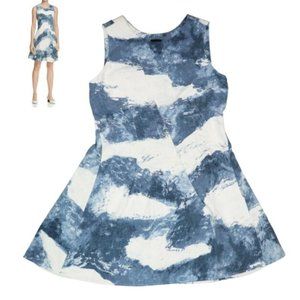 Nic + Zoe seaside blue and white dress